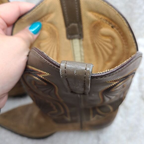 Laredo Lea Vamp Fox 5732 Embroidered Leather Western Boots sz 10 - Picture 9 of 10